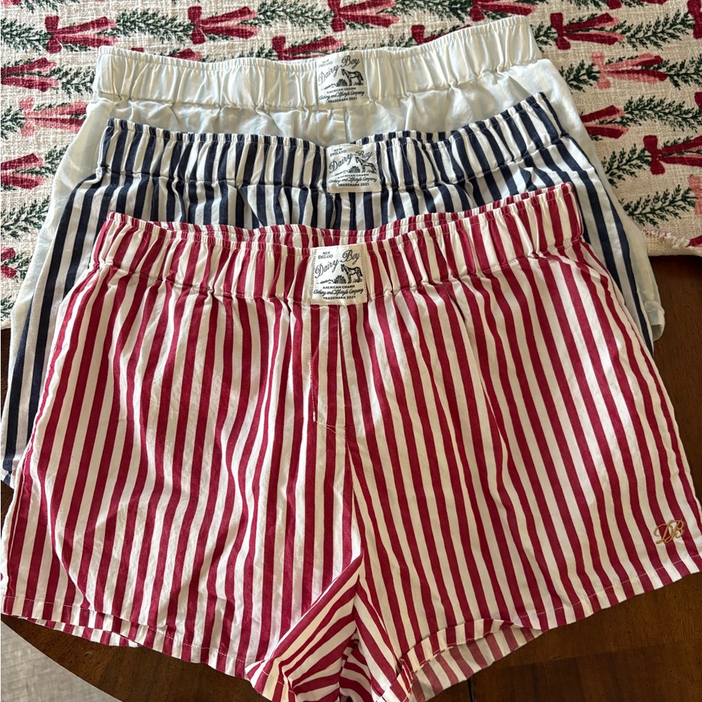 Dairy Boy Fitted Boxer Short Set- Candy Stripes